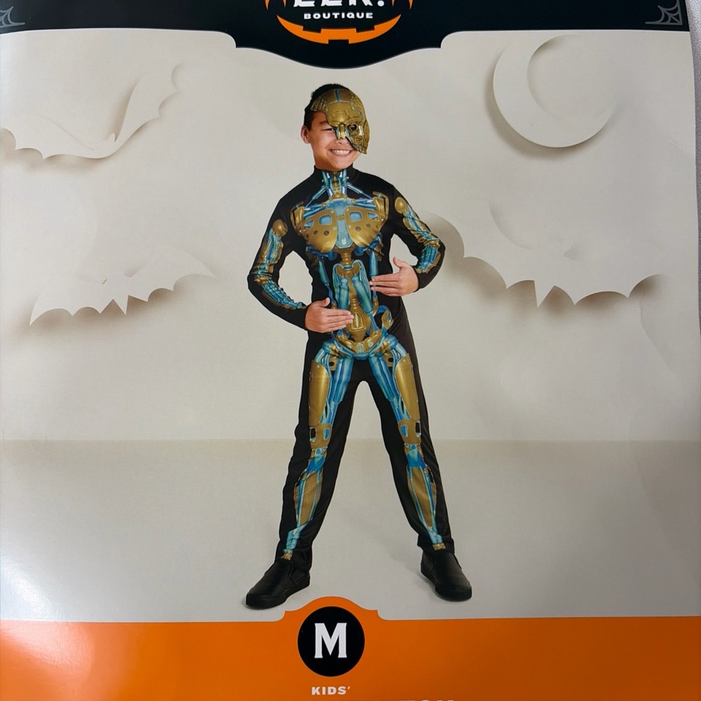 Hyde & EEk! New! Kids' Robot Skeleton Halloween Costume Jumpsuit size M(8)